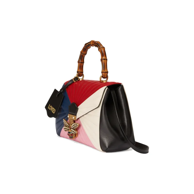 GUCCI Multicolor Leather Shoulder Bag Crossbody Bag Handbag Large Size Women's Red/Blue/Pink/White-1