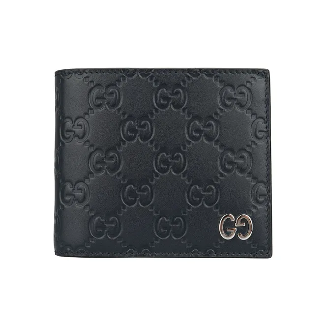 GUCCI Leather Wallet Men's Dark Blue/Navy Blue-0