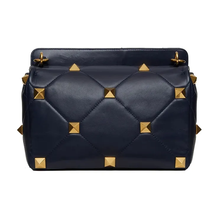Valentino Roman Stud Lambskin Handbag, Crossbody Bag, Shoulder Bag Women's Blue-1