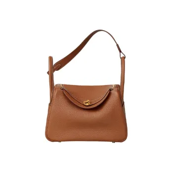 HERMES Lindy Cow Leather Handbags Shoulder Bags 30 Women's Gold