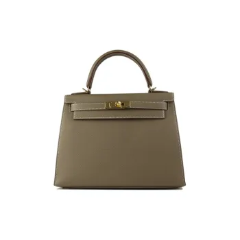 HERMES Kelly Epsom Leather Kelly Bag Handbag Regular Women's 18 Etoupe Elephant Gray