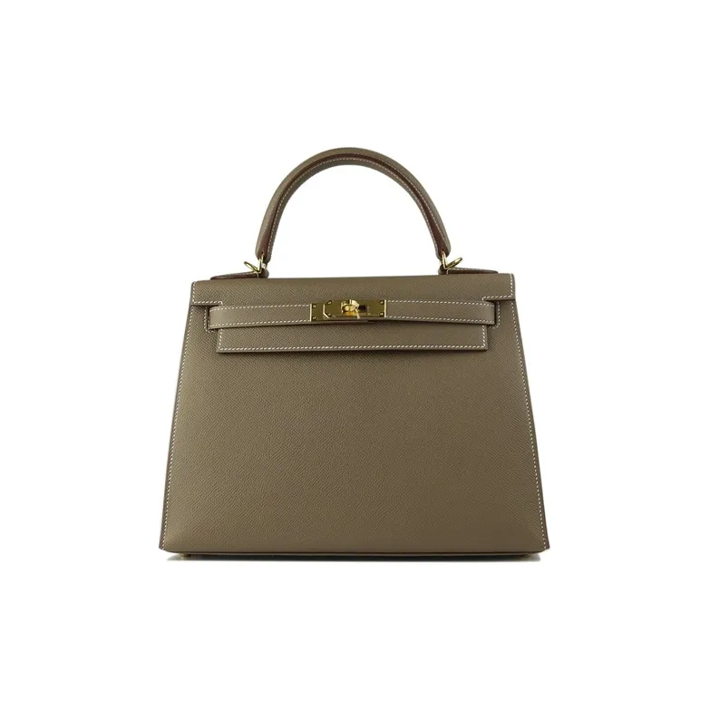 HERMES Kelly Epsom Leather Kelly Bag Handbag Regular Women's 18 Etoupe Elephant Gray-0