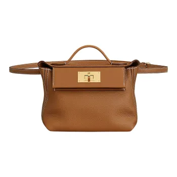 HERMES 24/24 Evercolor With Swift Calfskin Fanny Pack Shoulder Bag Crossbody Bag Handbag Mini Women's Gold