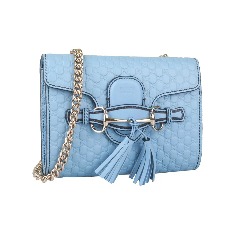 GUCCI Leather Shoulder Bag Crossbody Bag Small Size Women's Sky Blue-1
