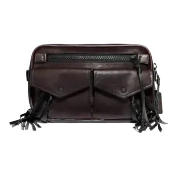 COACH Leather Sling Bag, Fanny Pack Regular Men's Peachwood Brown