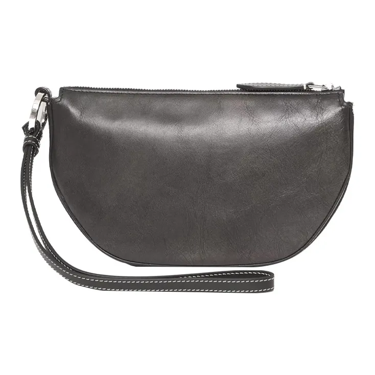 Burberry Olympia Leather Shoulder Bag Crescent Bag Handheld Handbag Shoulder Bag Crossbody Bag Mini Women's Black-4