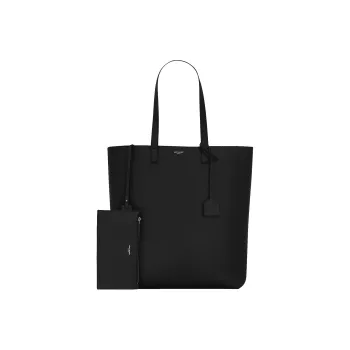 SAINT LAURENT Leather Tote Bag Shopping Bag Combo Bag Shoulder Bag Handbag Men's Black