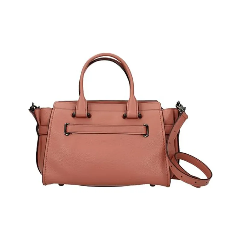 COACH Swagger Leather Dumpling Bag Shoulder Bag Crossbody Bag Handbag Large Size Women's Pink-2