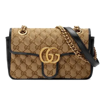 GUCCI GG Marmont Suede Shoulder Bag Crossbody Bag Mini Women's Ebony/Black