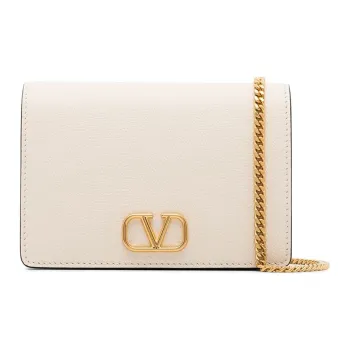 Valentino Leather Small Square Bag Shoulder Bag Women's White