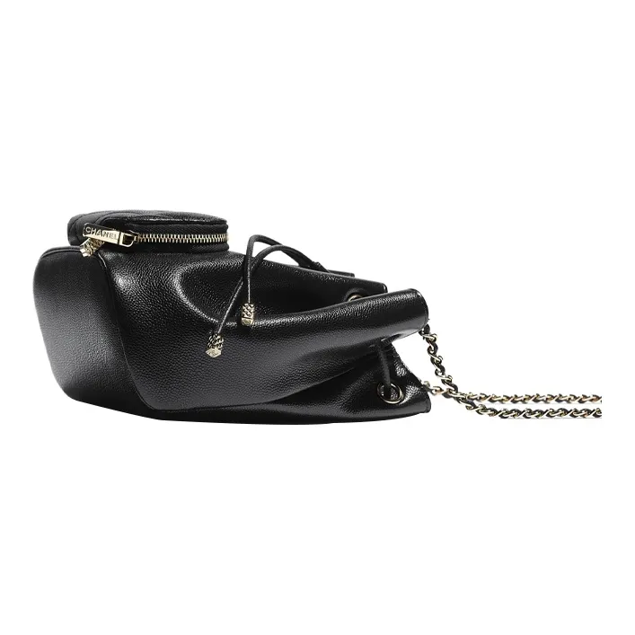 CHANEL Grain Embossed Caviar Calfskin & Metal Bucket Bag, Handbag, Shoulder Bag Women's Black-2