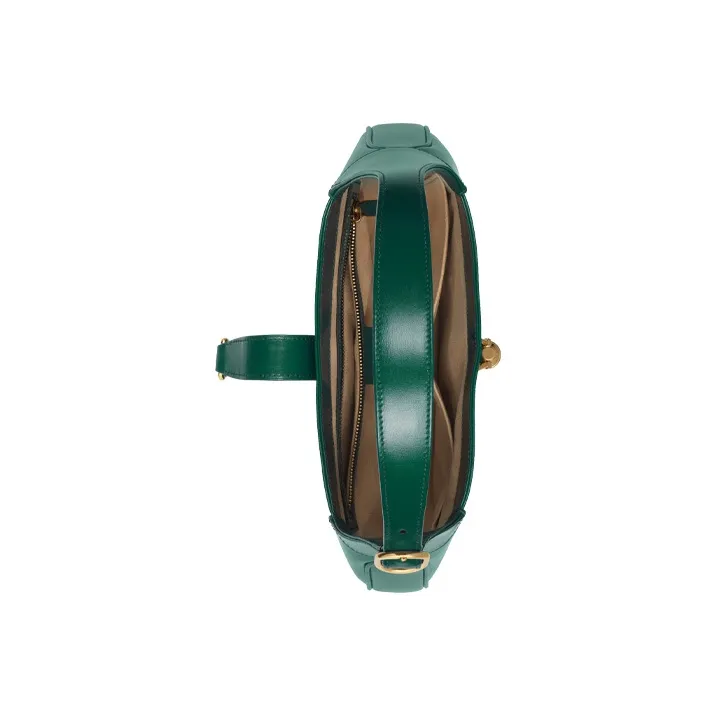GUCCI Jackie 1961 Leather Crescent Shoulder Bag Shoulder Bag Small Size Women's Emerald Green-7