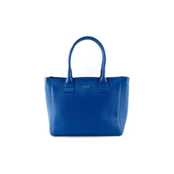 Furla Regina Genuine Leather Tote Bag, Shopping Bag, Shoulder Bag, Handbag Large Size Women's Blue
