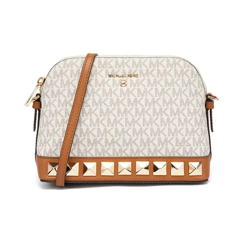 MICHAEL KORS Charm PVC Crossbody Bag, Dome Bag, Shoulder Bag Women's Vanilla White