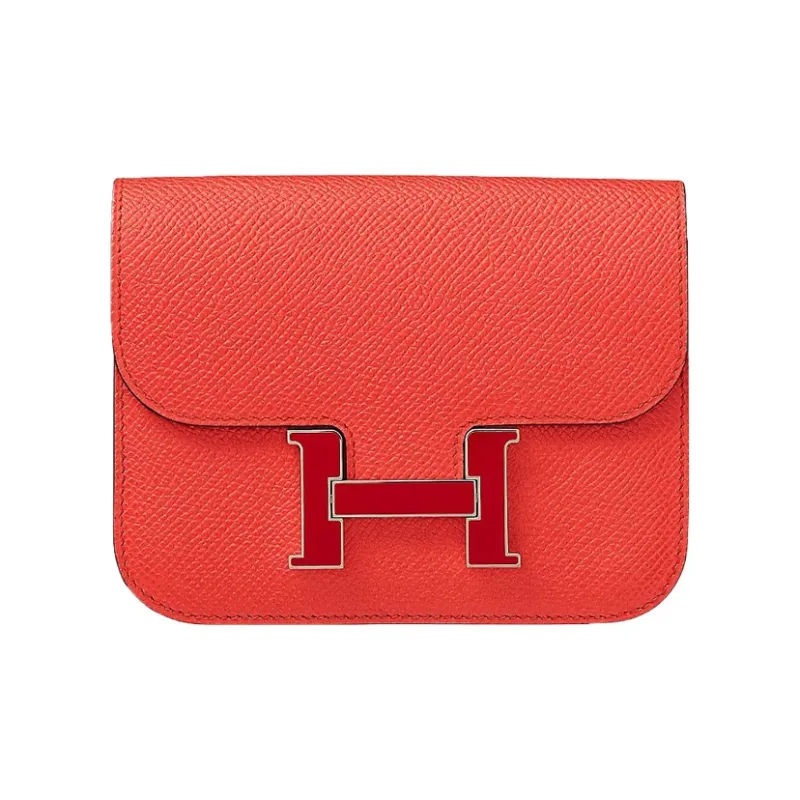 HERMES Constance Slim Epsom Calfskin Handheld Wallets Fanny Pack Women's Texas Rose Pink-0