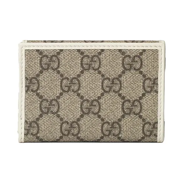 GUCCI Women's 1955 Horsebit Logo Wallet Coin Purse Beige-2