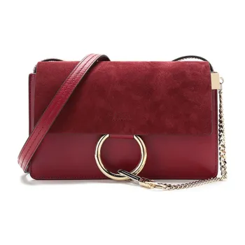 Chloe Chloé Bags Cow Leather Shoulder Bag Women's Burgundy
