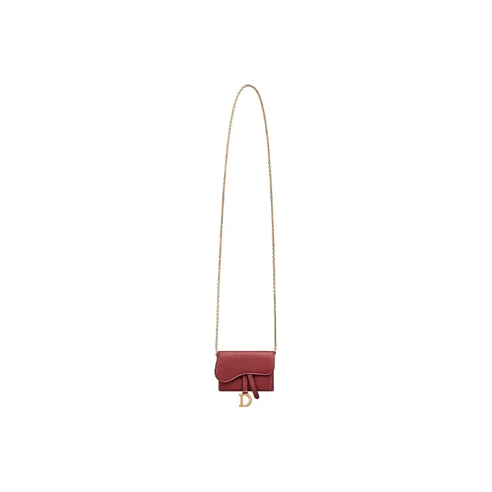 DIOR Saddle Goatskin Saddle Bag, Shoulder Bag Women's Rose Red-4