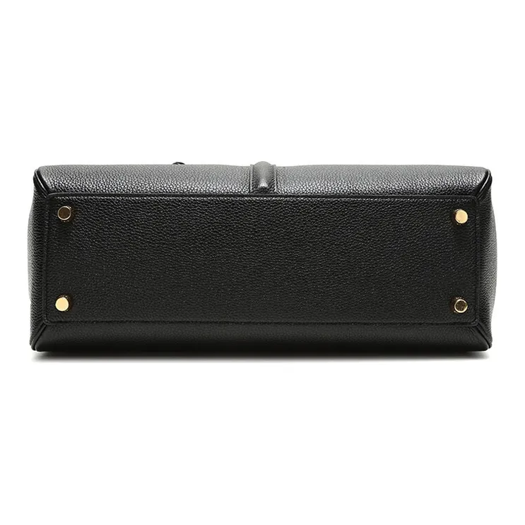 CELINE Grain Calfskin Handbag, Shoulder Bag Medium Size Women's Black-4