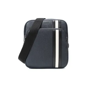 BALLY Leather Crossbody Bags Shoulder Bags Men's Ink Blue