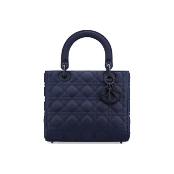 DIOR Lady Dior Matte Cow Leather Daisie Bag Handbag Crossbody Bag Shoulder Bag Medium Size Women's Indigo