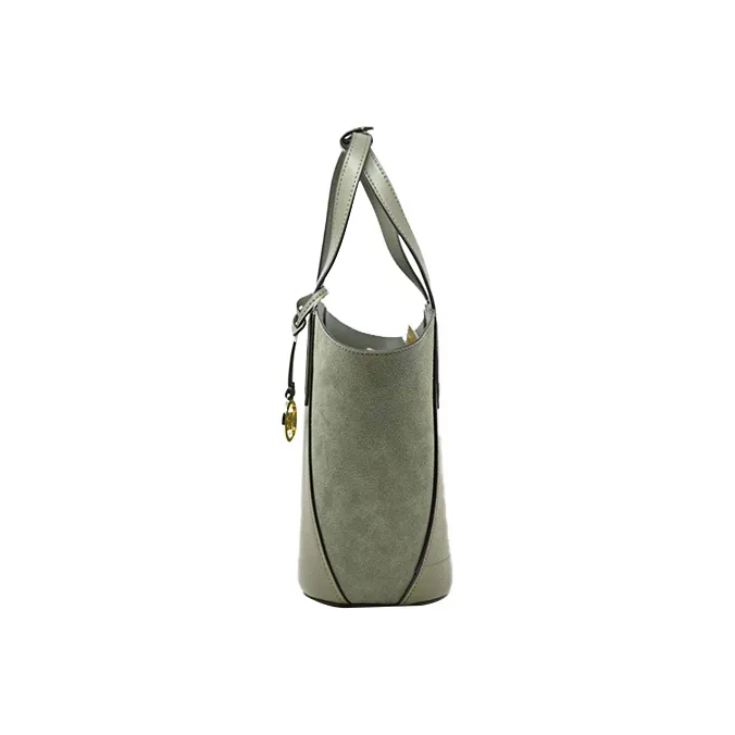 MICHAEL KORS Portia Leather Suede Tote Bag, Shopping Bag, Tote, Shoulder Bag Trumpets Women's Green-4