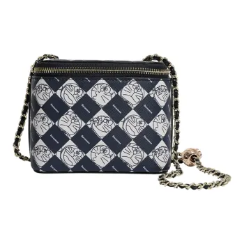 OTA Doraemon Co-branded Pu Box Bag Shoulder Bag Mini Women's Navy Blue