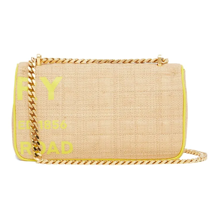 Burberry HorseferryLola Lola Bag Raffia Fiber Handbag, Shoulder Bag, Crossbody Bag Small Size Women's-1