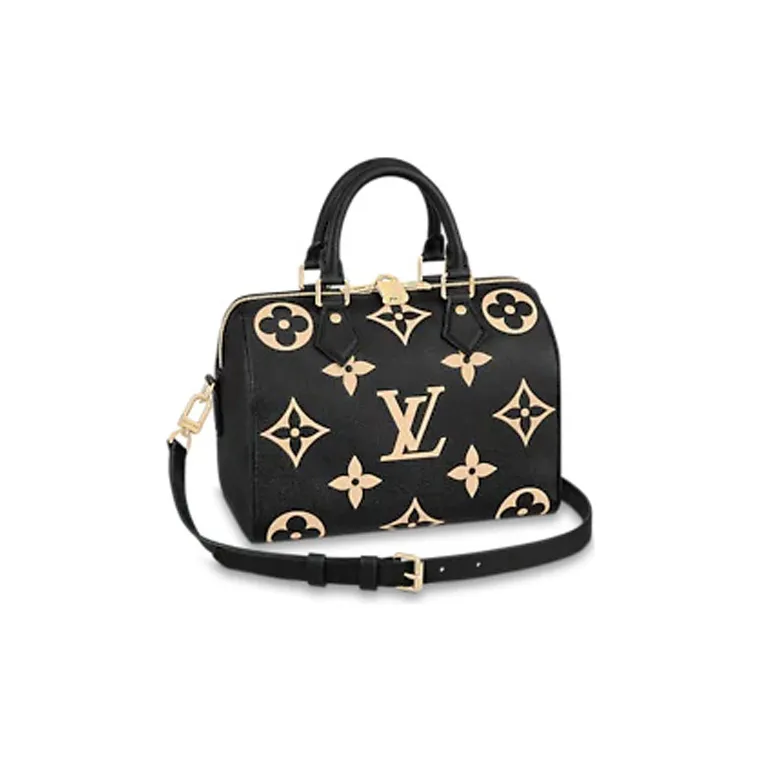 LOUIS VUITTON Speedy Bandouliere Monogram Empreinte Black/Beige-0
