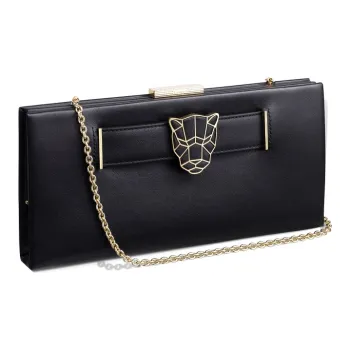 CARTIER PANTHÈRE Calfskin Handheld Shoulder Bag Crossbody Bag Women's Black