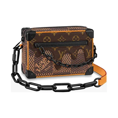 LOUIS VUITTON X Nigo Soft Trunk Damier Ebene Giant Mini Brown