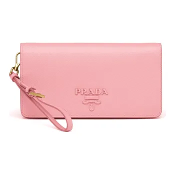 PRADA Saffiano Leather Handbag Shoulder Bags Women's Bright Pink