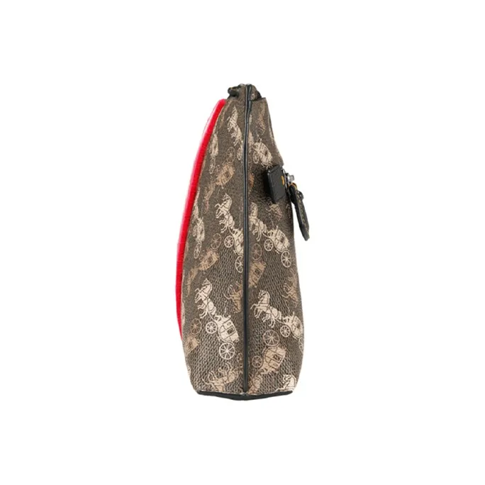 COACH Women's Charlie 23 Horse And Carriage Monogram Clutch Khaki-1