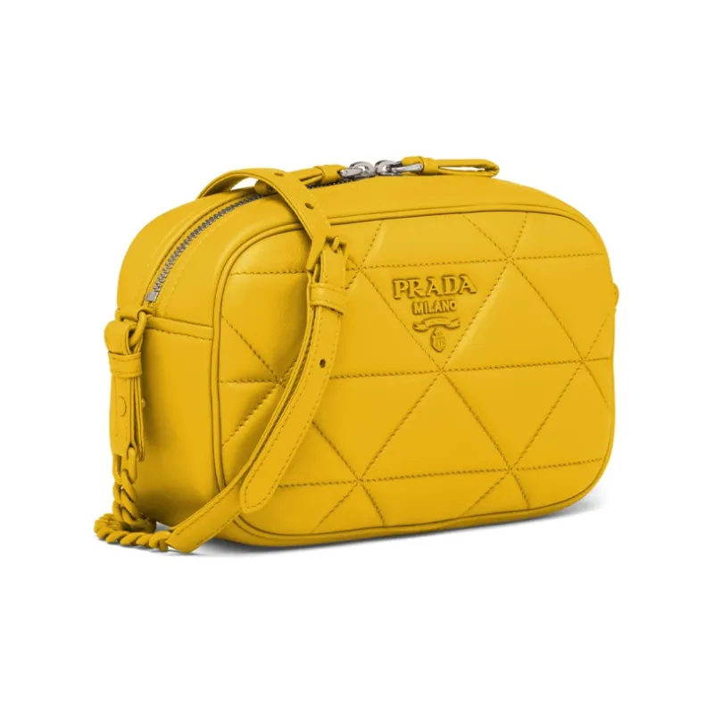PRADA Sheepskin Crossbody Bag, Shoulder Bag Women's Yellow-1
