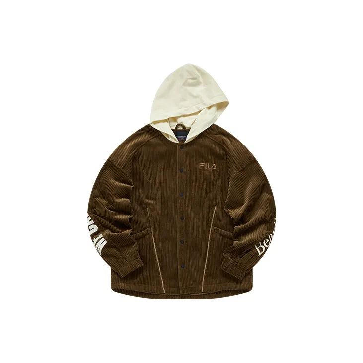 FILA FUSION Puffer Jacket Winter Men's Olive Brown-1