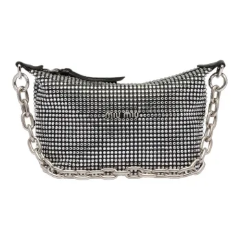MIU MIU Satin One Shoulder Handbags Women's Black