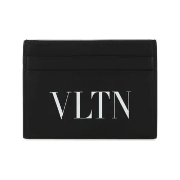 Valentino Leather Card Holder Men's Black