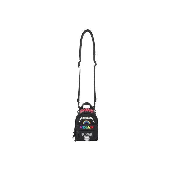 Balenciaga Oversized Series Nylon Coin Purse Mini Women's Black-3