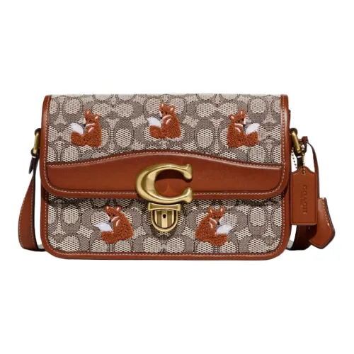 COACH Studio Monogram Canvas Leather Shoulder Bag Crossbody Bag Medium Size Women's Monogram Color Multicolor