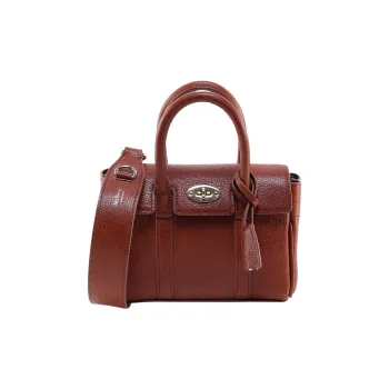 Mulberry Bayswater Logo Engraved Mini Satchel Bag