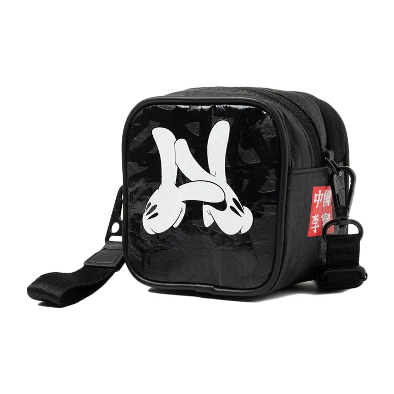LiNing OG_SLICK Collaboration Polyethylene Small Square Bag Shoulder Bag Crossbody Bag Regular Unisex Black-0