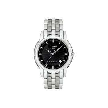 TISSOT Treasure Ring Series Automatic Mechanical Movement Men's Watches Watch 39.5mm Black Dial Steel Case Steel Strap