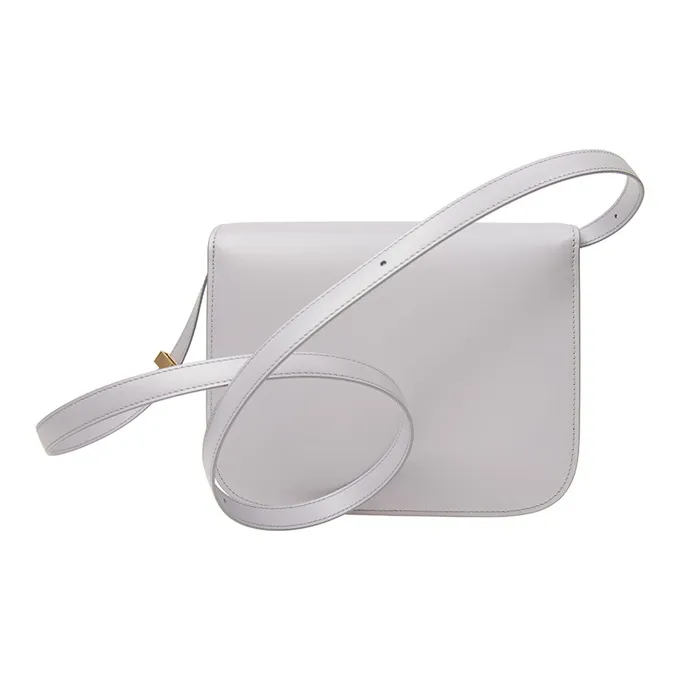 CELINE Classic Bo Cow Leather Tofu Cube Bag Shoulder Bag Crossbody Bag Medium Size Women's Gray-1