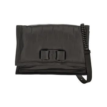 FERRAGAMO Viva Sheepskin Pillow Bag Shoulder Bag Women's Black