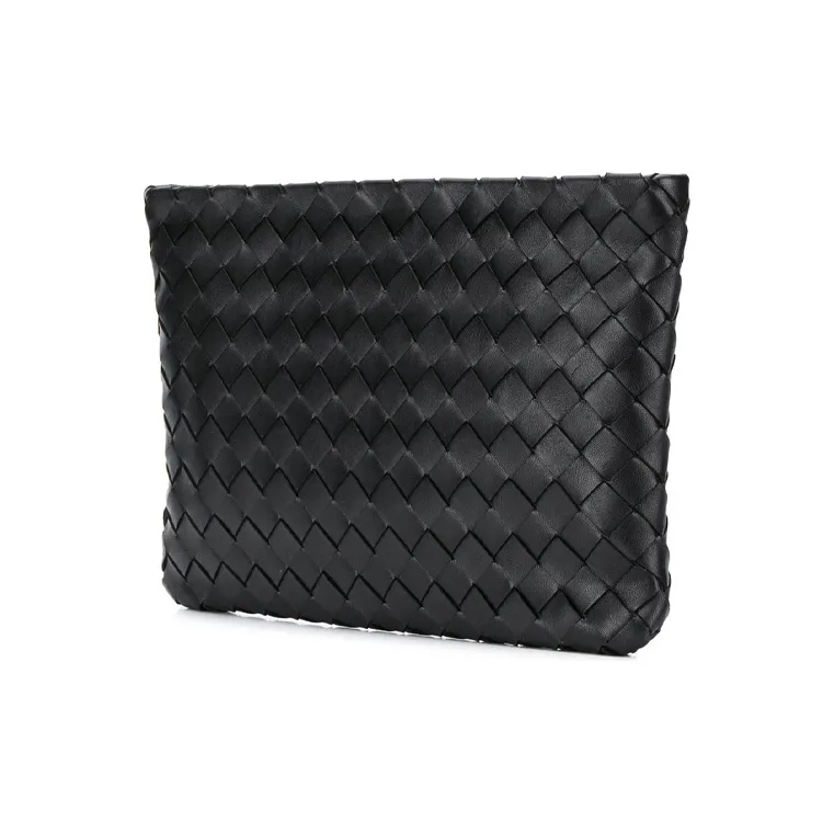 Bottega Veneta Leather Clutch Unisex Black-1