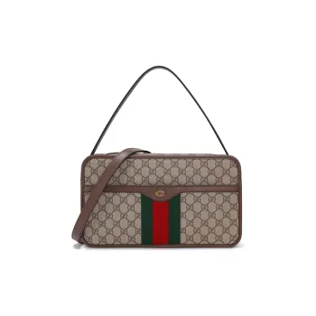 GUCCI Canvas With Leather Portable Crossbody Bag Shoulder Bag Unisex