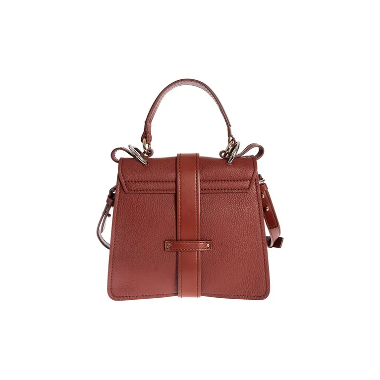 Chloe Grain Leather Handbag, Shoulder Bag Small Size Women's Tan-2