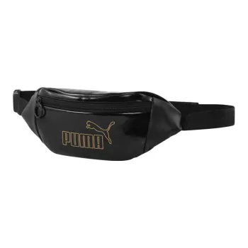 PUMA Artificial Leather Sling Bag, Fanny Pack Regular Women's Black Gold