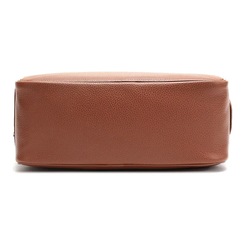 LONGCHAMP Le Pliage Cow Leather Makeup Bags Toiletry Bags Unisex Caramel-4