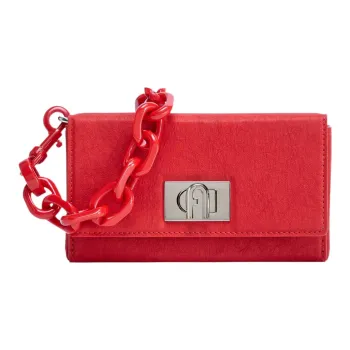 Furla Special Paper Like Fabric Box Bag, Sling Bag, Shoulder Bag Mini Women's Poppy Red